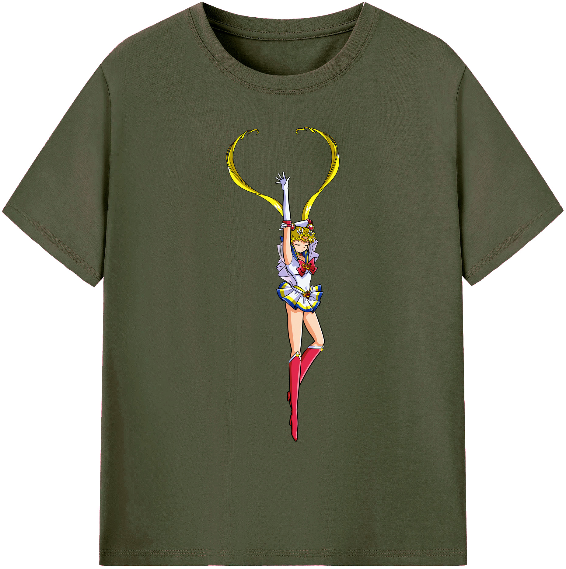 （画像用） 美少女戦士セーラームーン 月野 うさぎ つきの うさぎ Sailor Moon Tsukino Usagi 綿100％ メンズ半袖Tシャツ｜肌触りやわらか＆通気性
